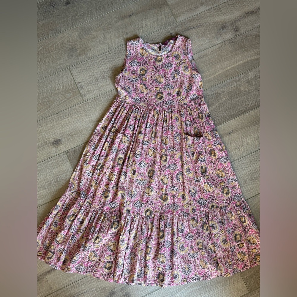 Signature by Sangria Pink and Green Smocked Maxi Sundress - Picture 7 of 7